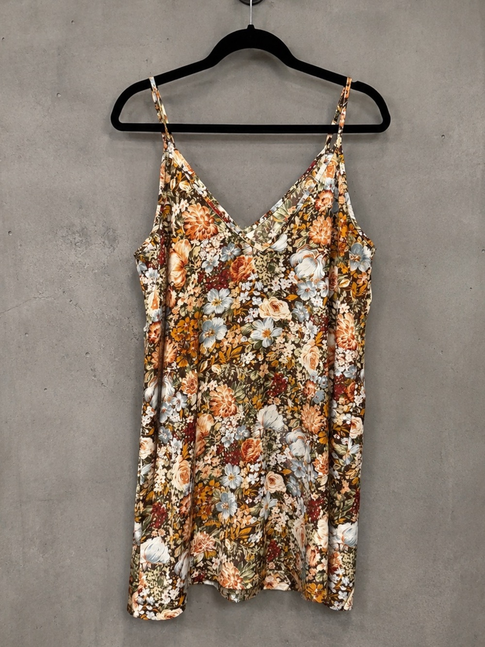 Floral Chiffon Mini Slip Dress Sheer Romantic Large - Picture 2 of 4